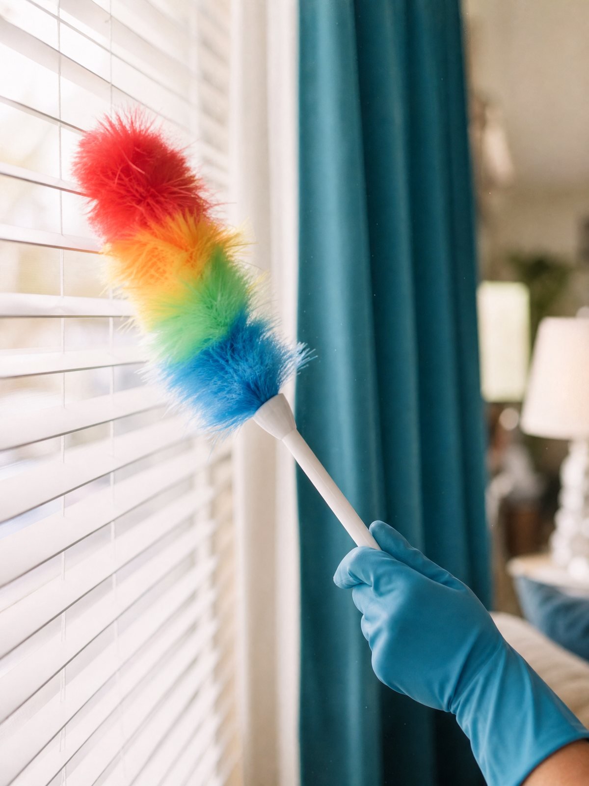 Bella Art cleaner polishing a window
